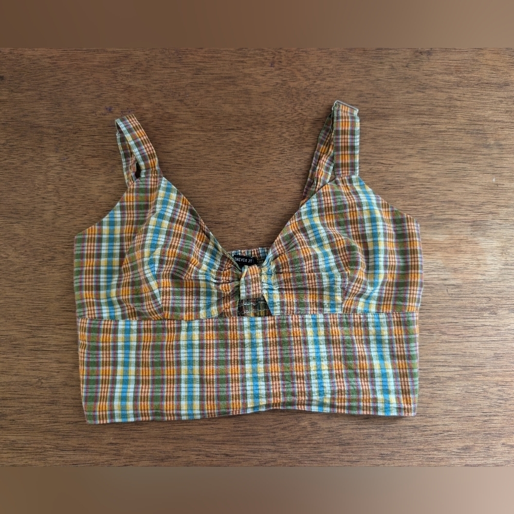 Forever 21 Multicolor Plaid Women's Top